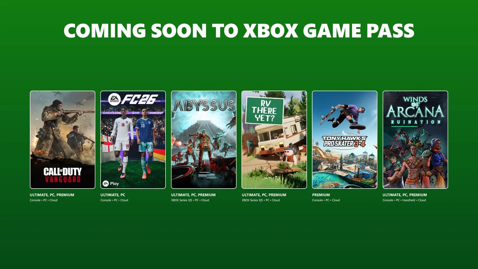 Xbox Game Pass 6月下旬：COD Vanguard 6月17入庫，FC 26 / Tony Hawk 邊隻先玩？