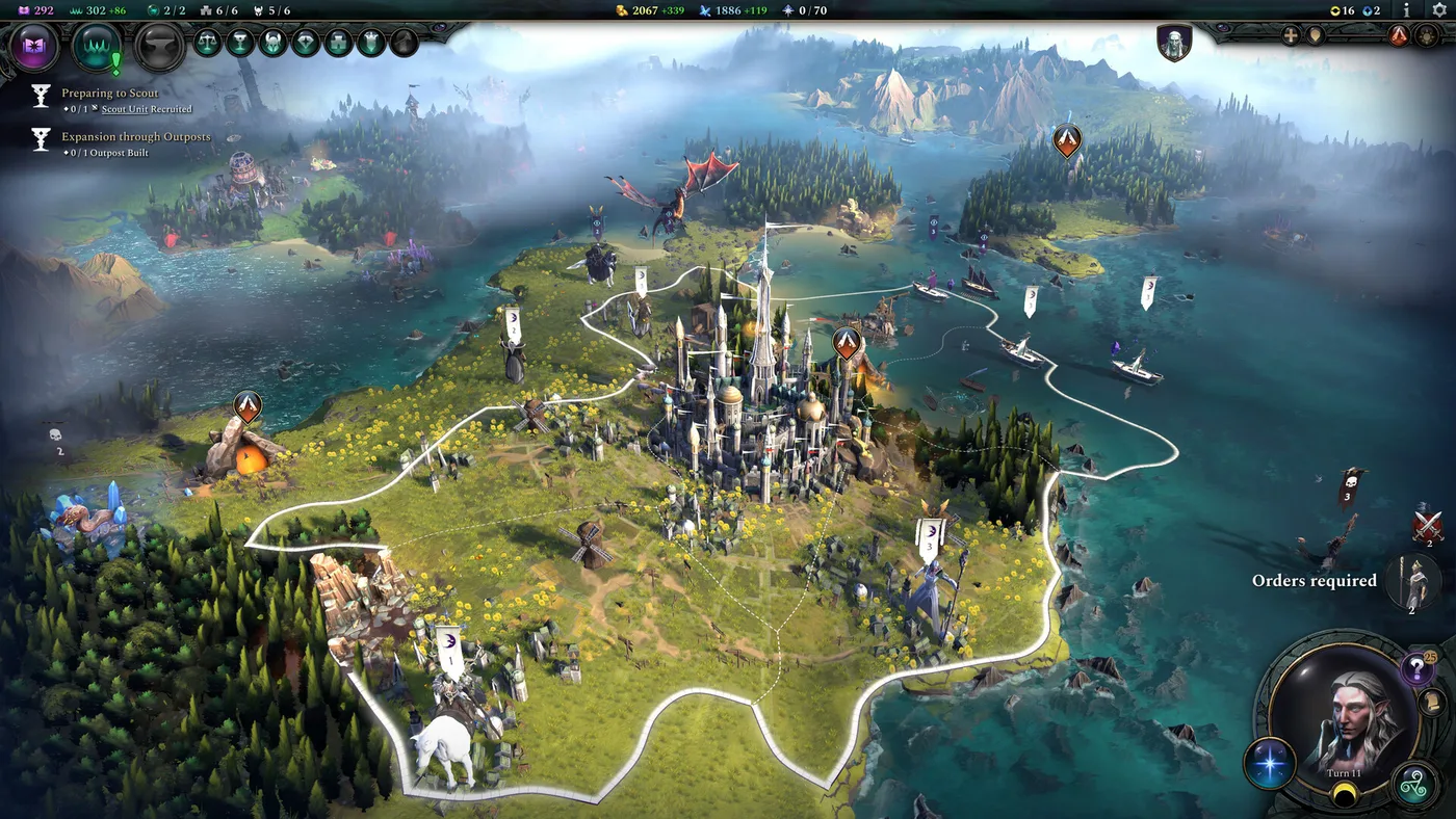 Age of Wonders 4 奇幻世界地圖與城市擴張