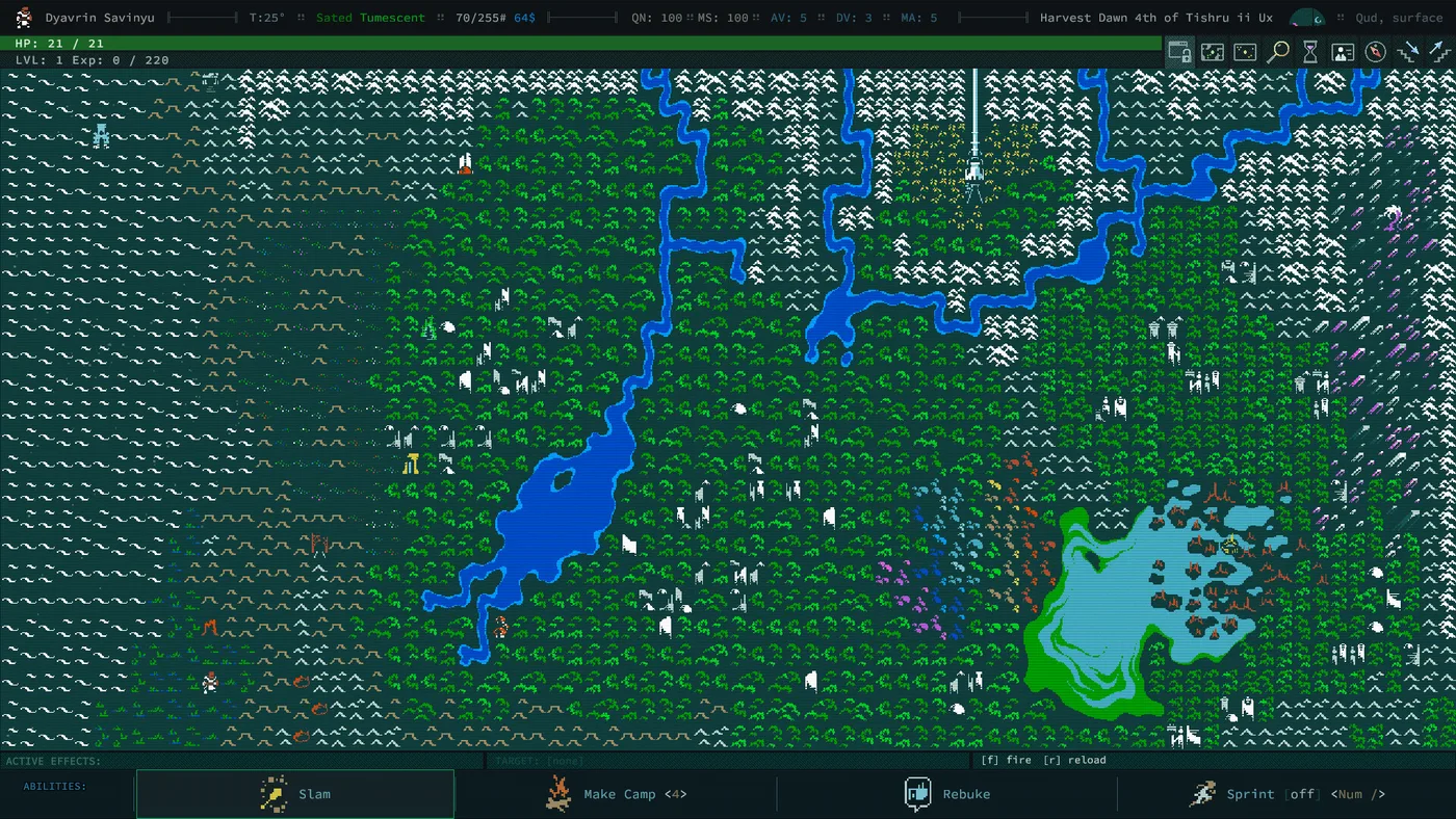 Caves of Qud 世界探索與文字介面