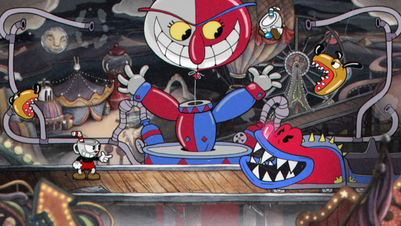 Cuphead 橫向射擊與彈幕壓力