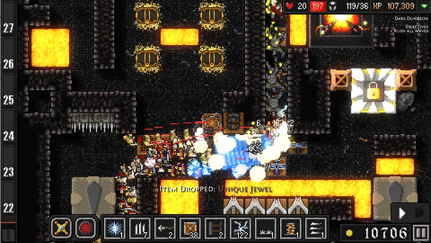 Dungeon Warfare 2 彈板與尖刺連鎖