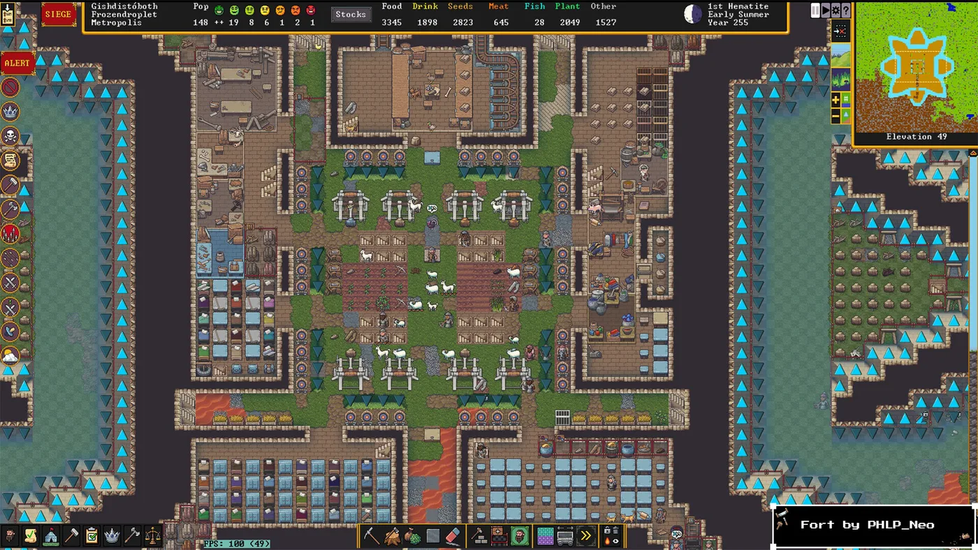 Dwarf Fortress 建設與地圖資訊