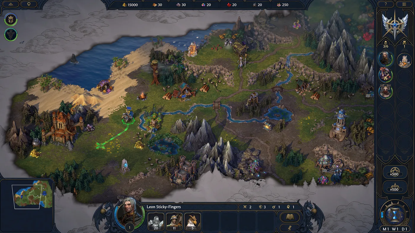 Heroes of Might and Magic: Olden Era 策略地圖同城鎮畫面