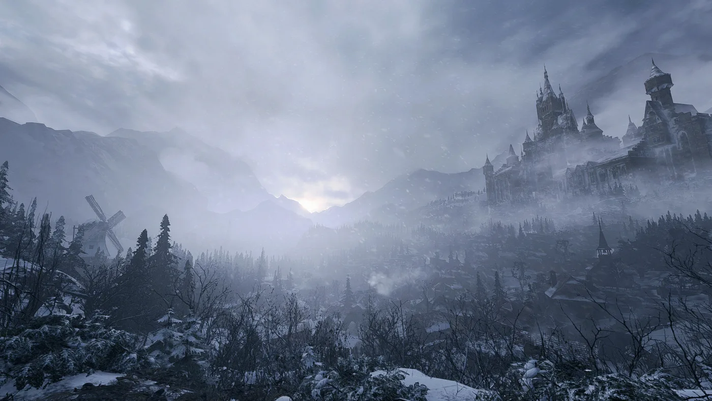 Resident Evil Village 村莊探索與雪地場景