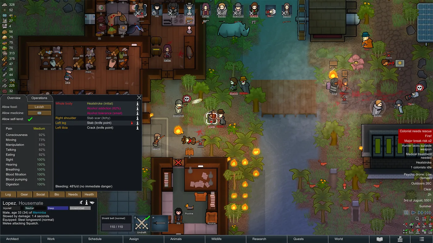RimWorld 殖民地基地畫面