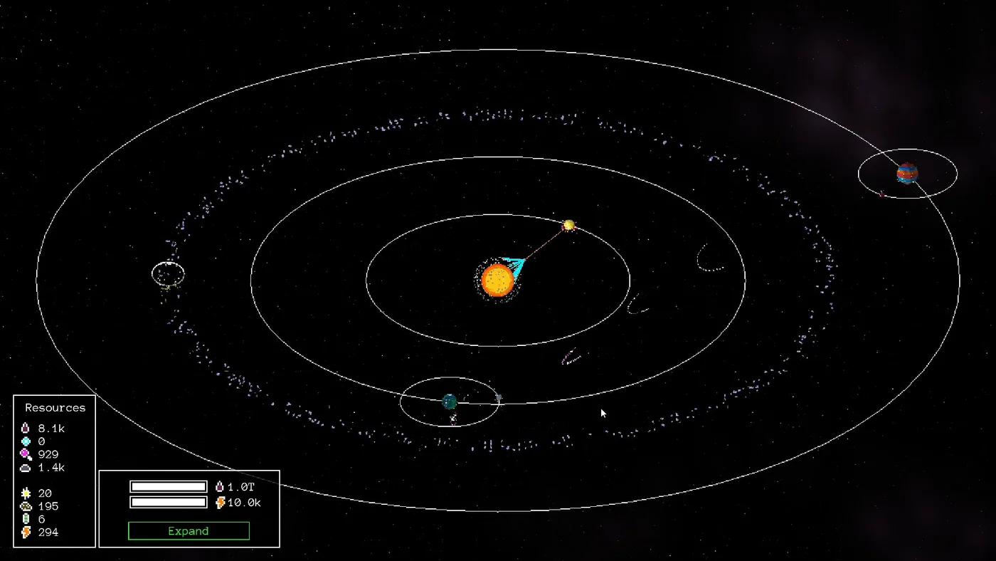 Starvester 截圖:星系全景、軌道和巨型結構