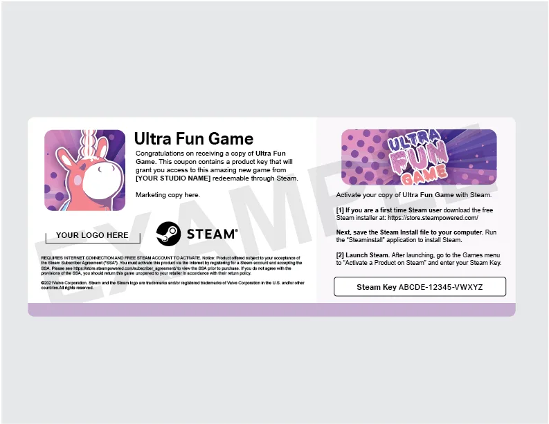 Steamworks 實體 key 範例圖