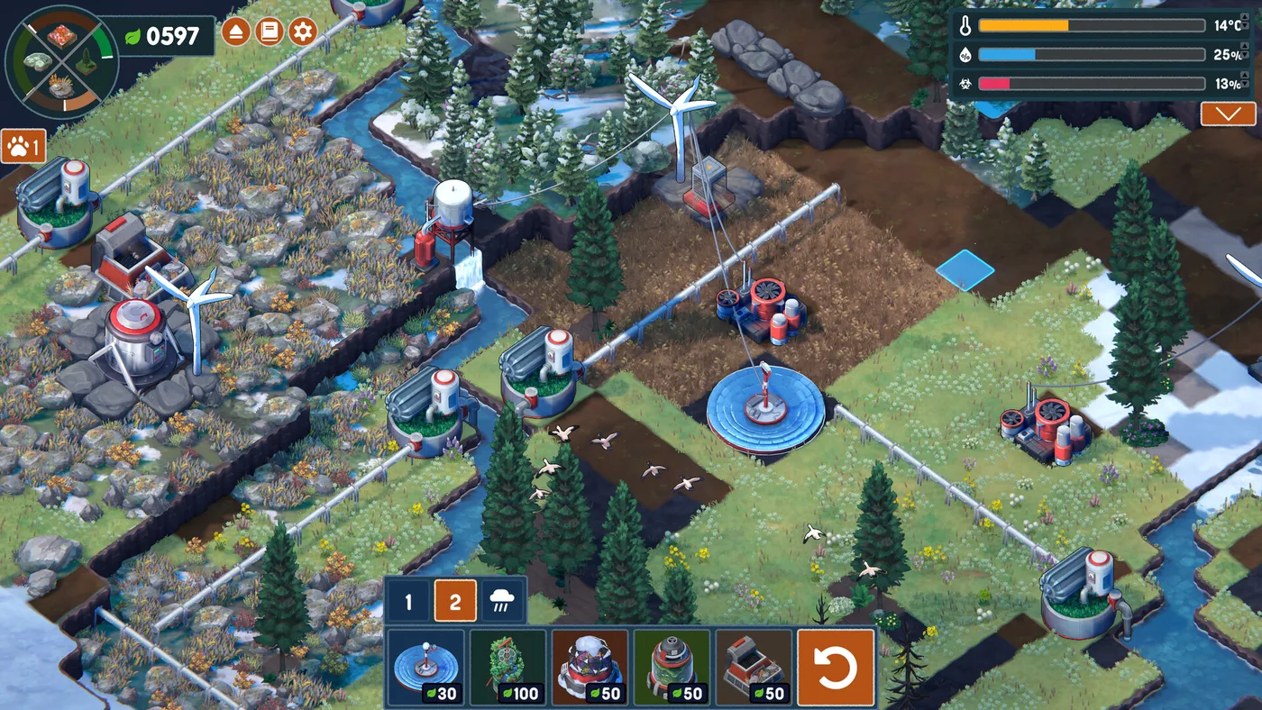 Terra Nil Steam 買前整理：把荒地變回自然的反城市建造 game Steam 截圖 4