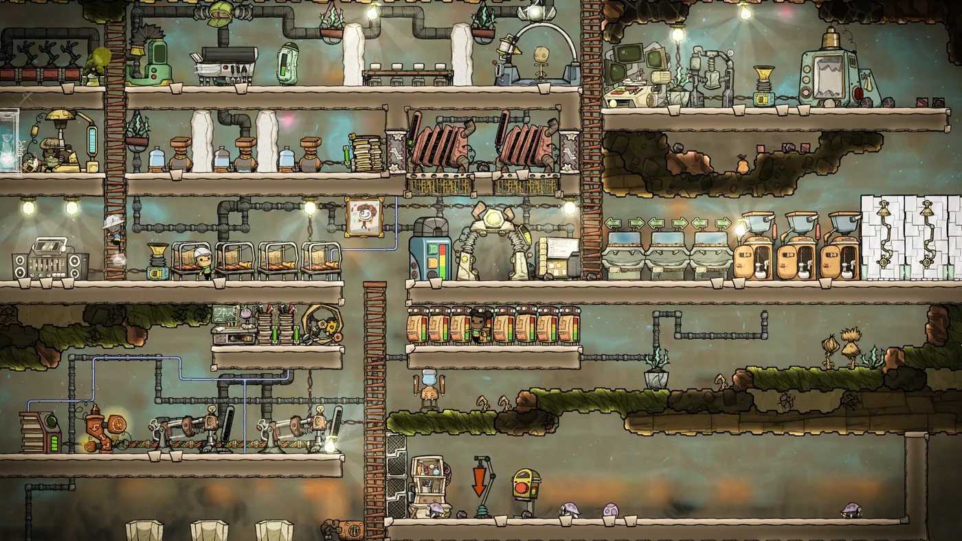 《Oxygen Not Included》基地管理畫面