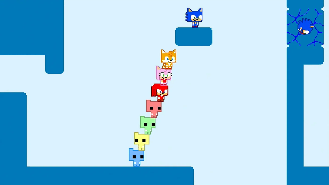 SONIC PICO PARK 合作解謎畫面