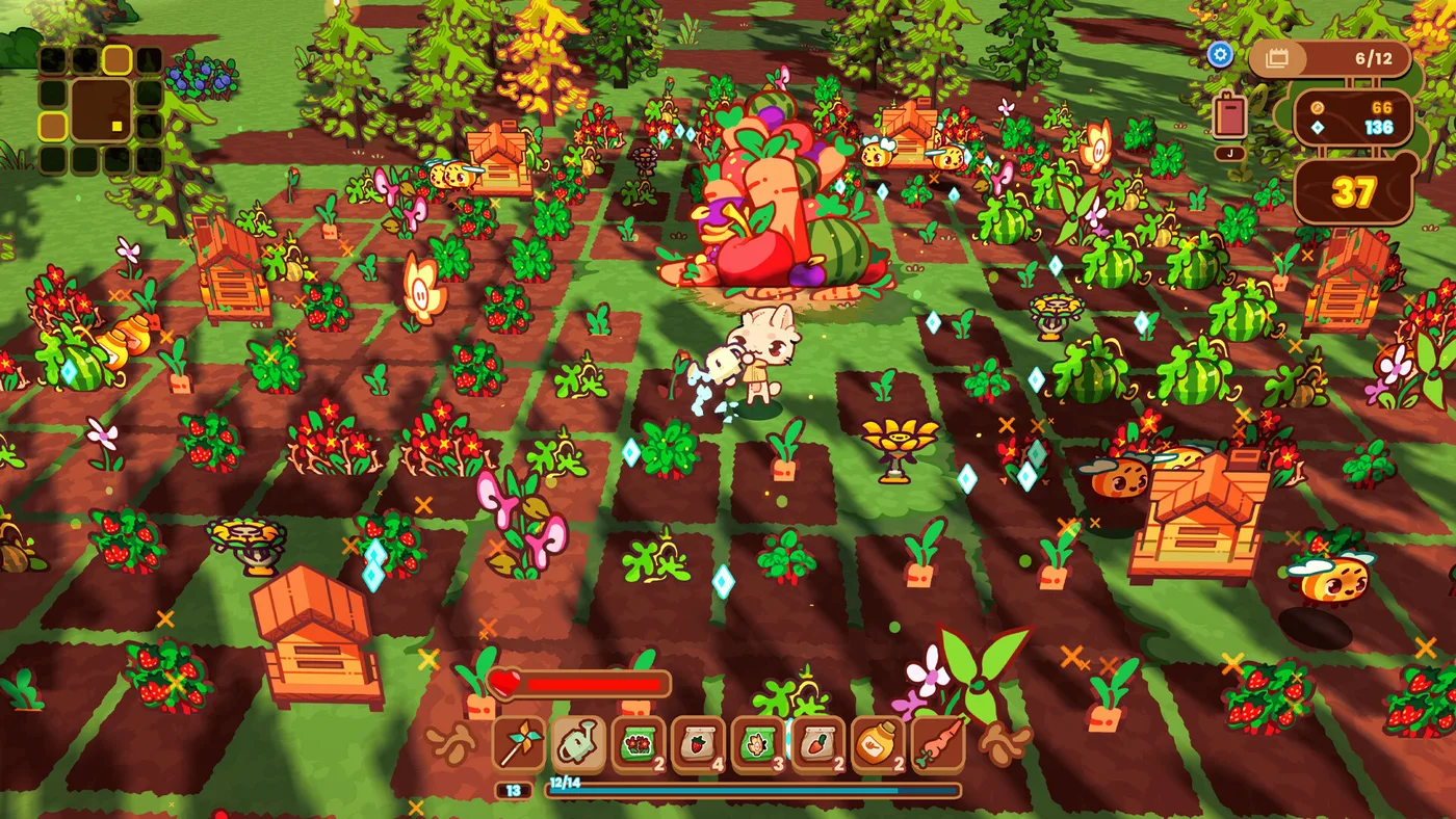 The Rabbit Haul Demo 農場與防守畫面