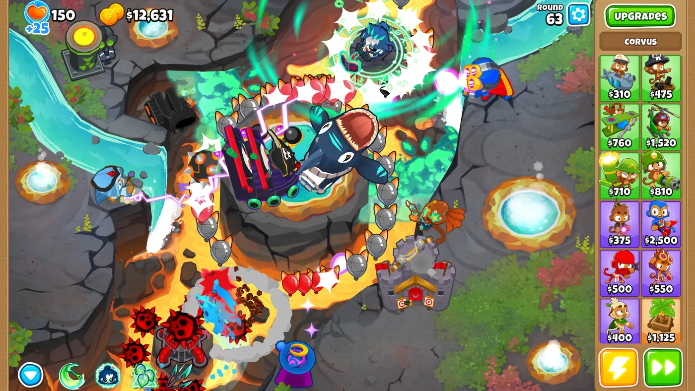 Bloons TD 6 大量猴子塔與氣球波次