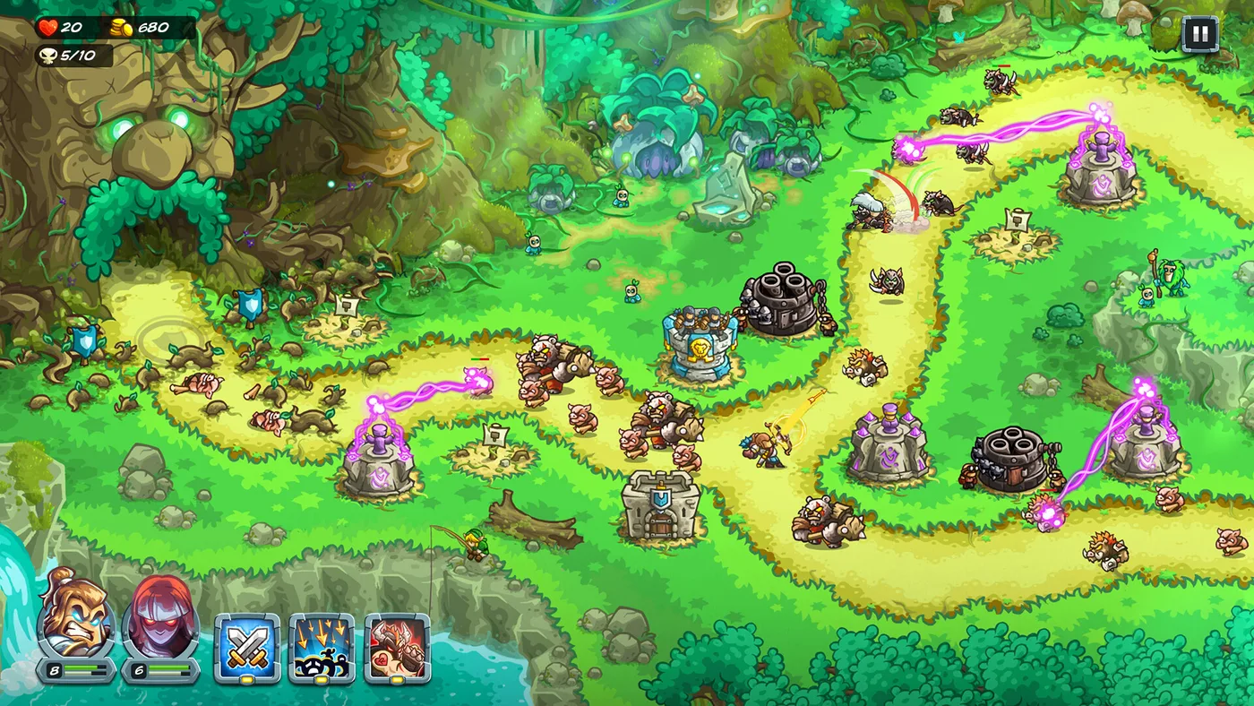 Kingdom Rush 5: Alliance TD 的雙英雄與系列式關卡推進