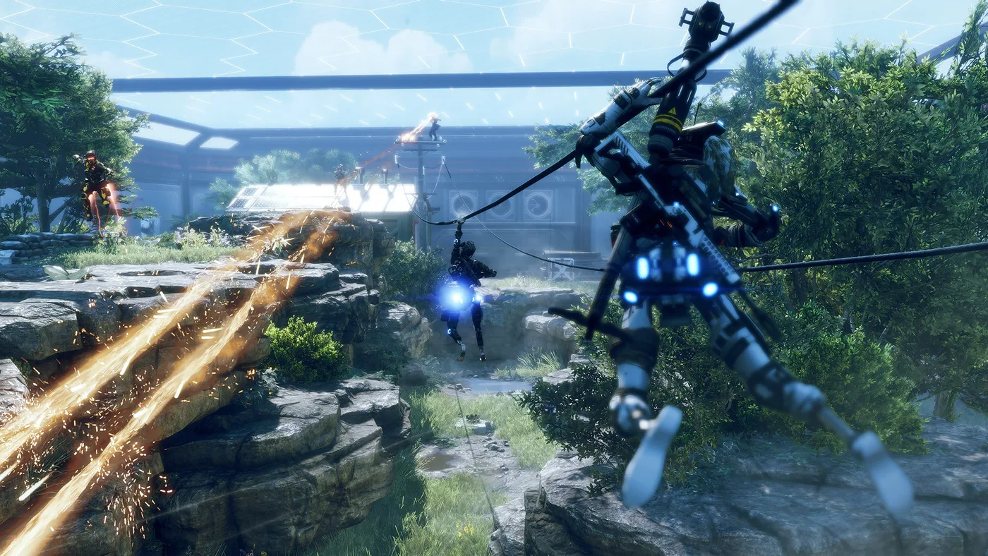 Titanfall 2 場景與 Titan 對峙