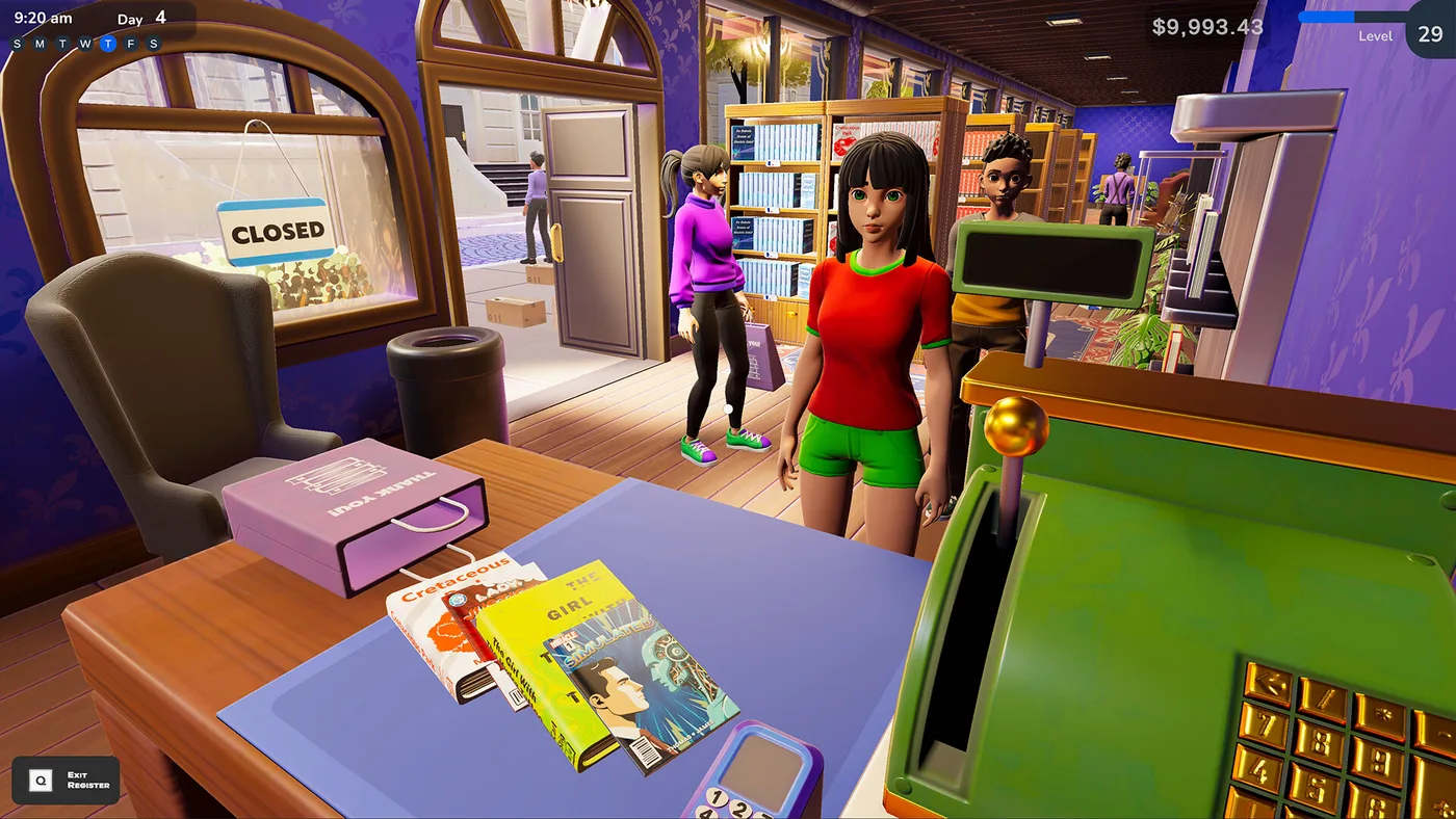 Bookshop Simulator 書店貨架與收銀區