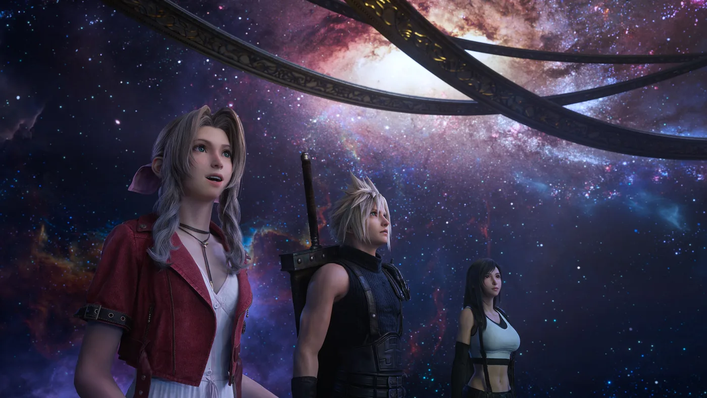 Cloud、Aerith 與隊伍在廣闊地區行動