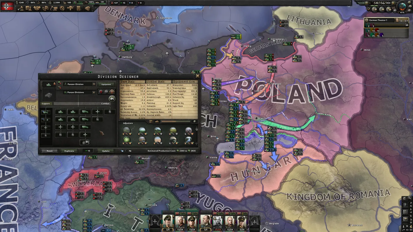 Hearts of Iron IV 戰略地圖畫面