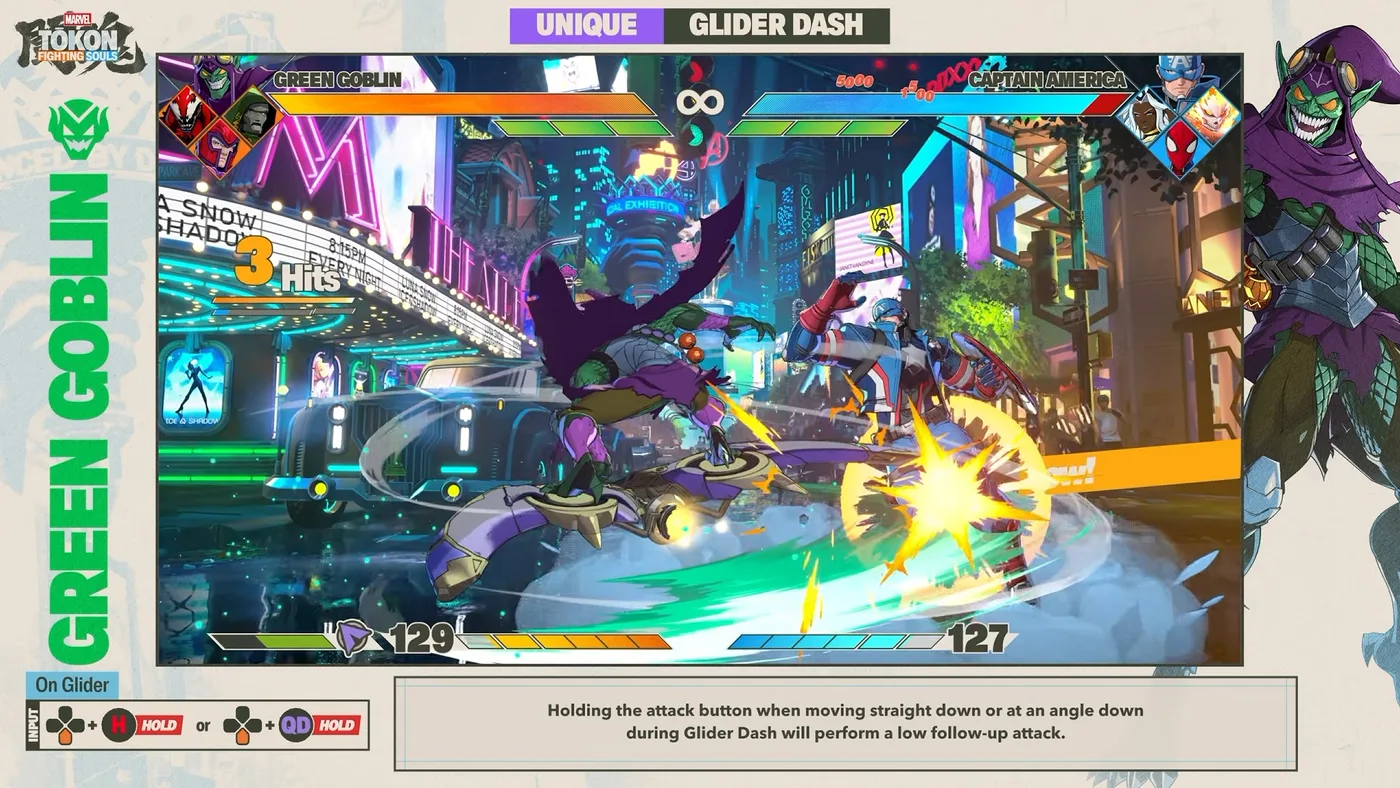 Green Goblin 以飛道具控制地面空間