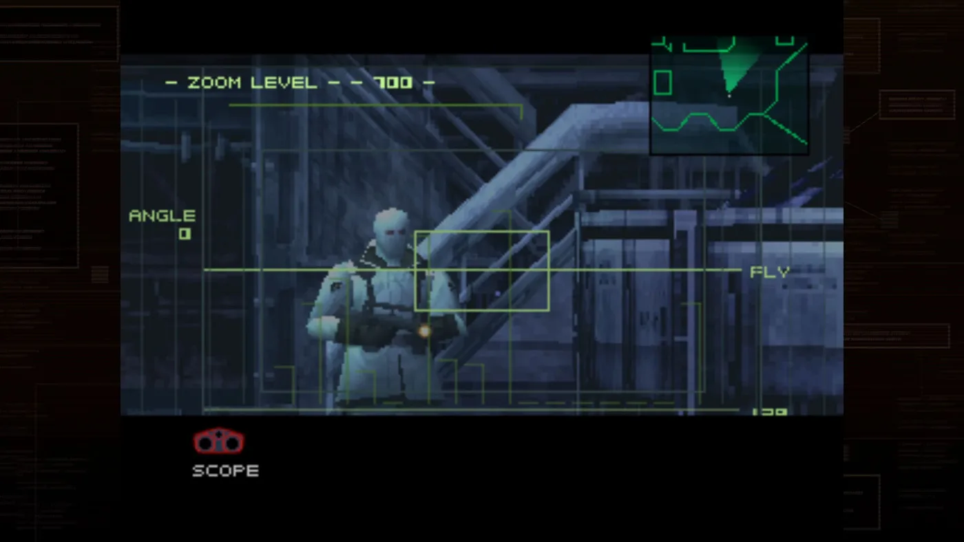 Solid Snake 使用掩體避開敵人