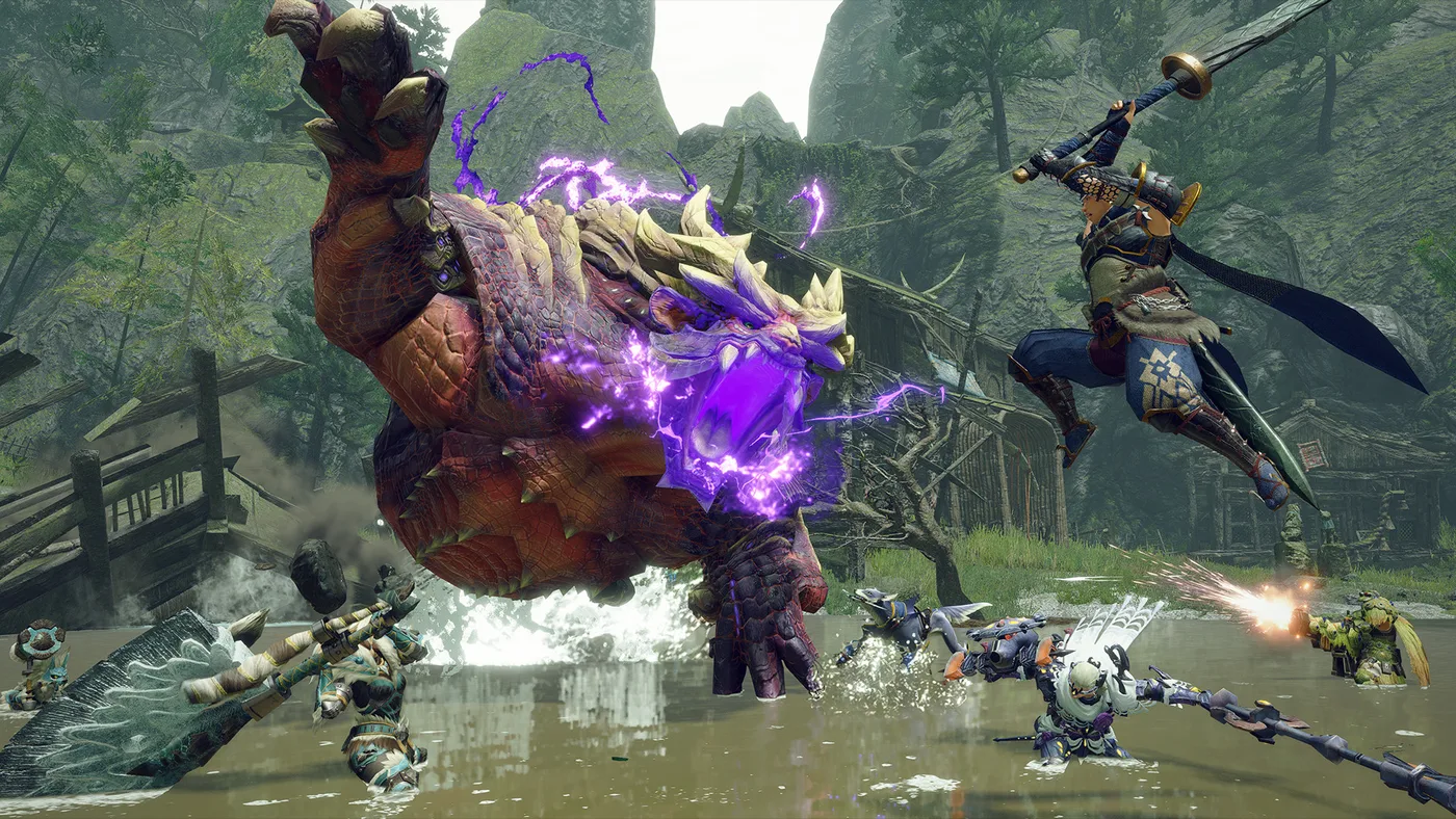 Monster Hunter Rise 戰鬥場面