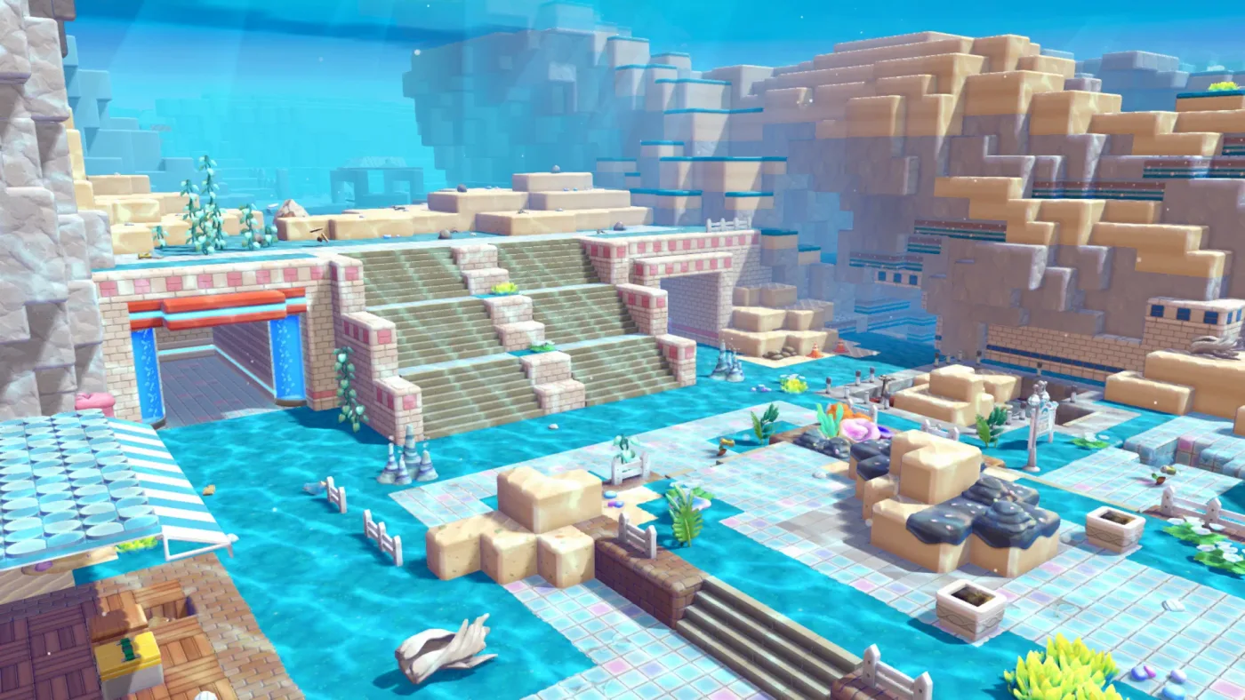 Pokémon Pokopia 冒泡泡海底的城鎮全景