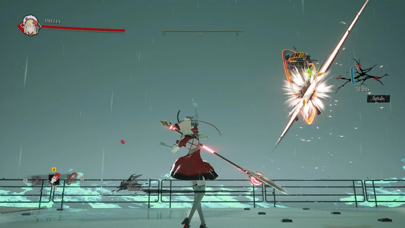 Mahou Arms 空中追擊與連段計數畫面