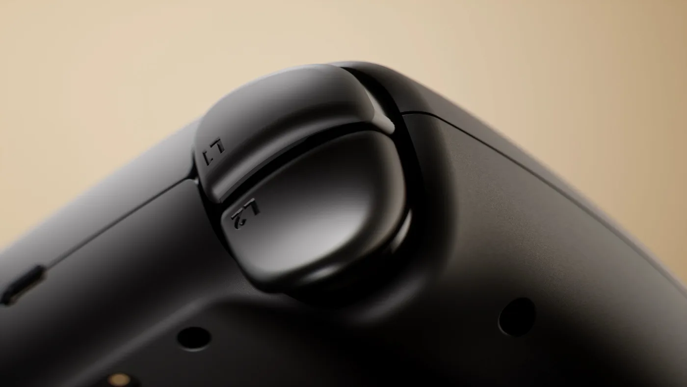Steam Controller 雙觸控板與搖桿近照
