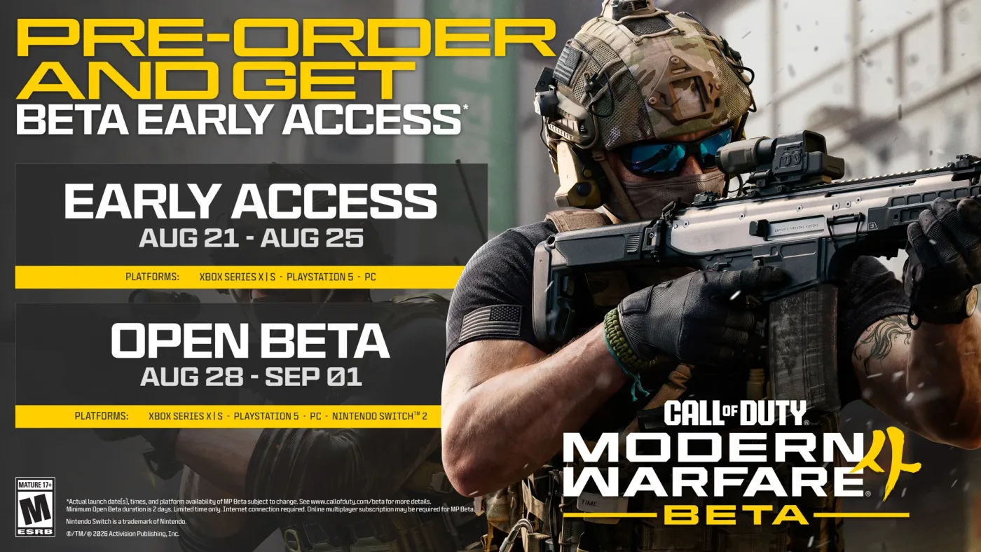 Modern Warfare 4 Early Access 與 Open Beta 官方日期及平台