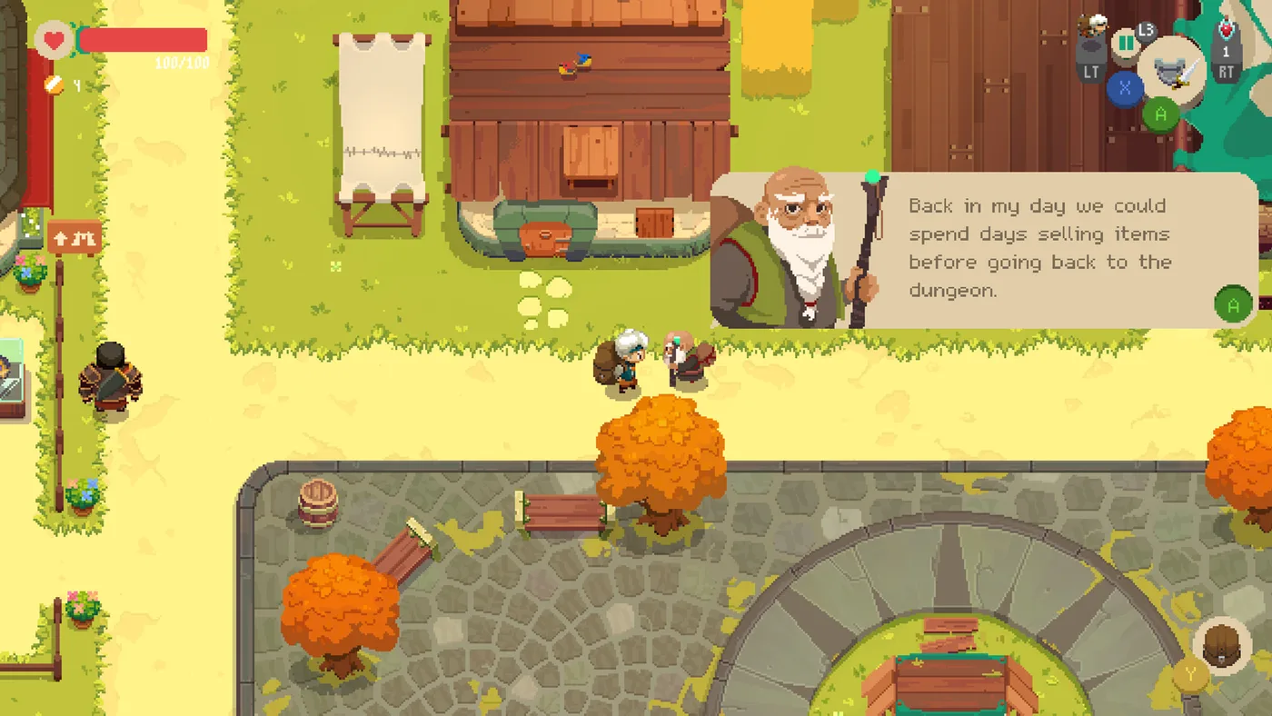 Moonlighter 商店經營與客人畫面