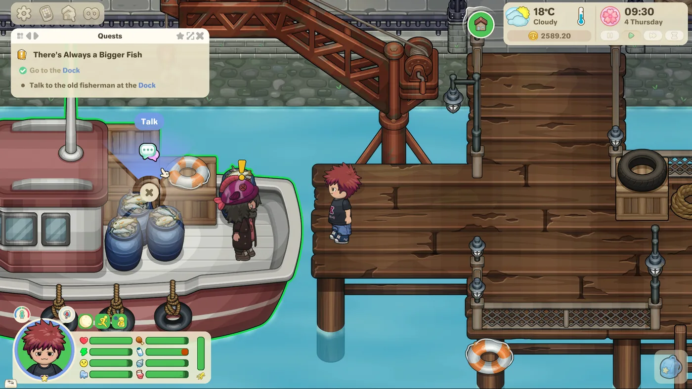 Little Sim World 碼頭任務與角色互動