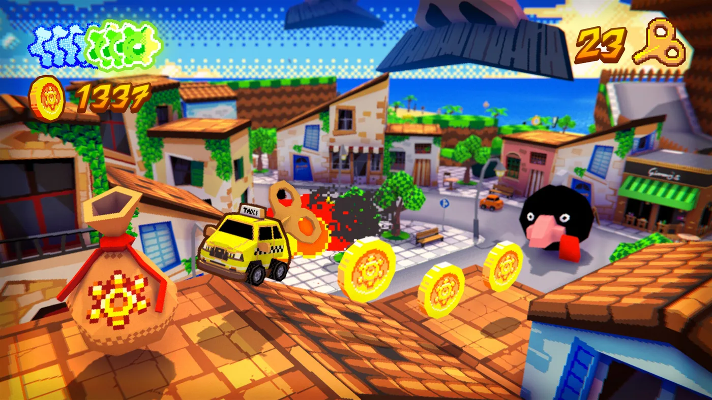 Yellow Taxi Goes Vroom 高彩度場景與 NPC 互動