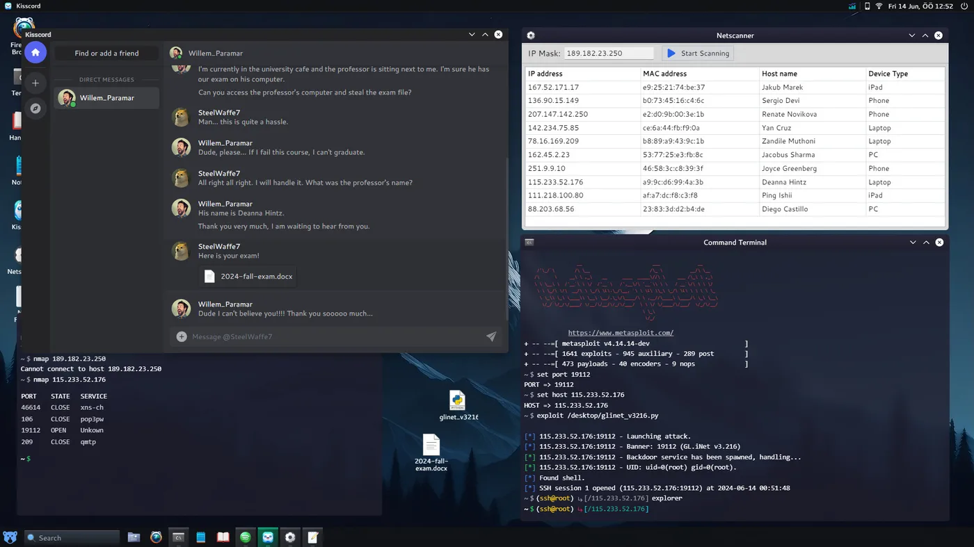 HackHub 資料庫／網站滲透畫面