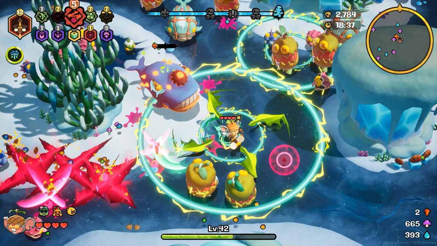 Funguys Swarm 冰面場電擊環與巨型蔬果