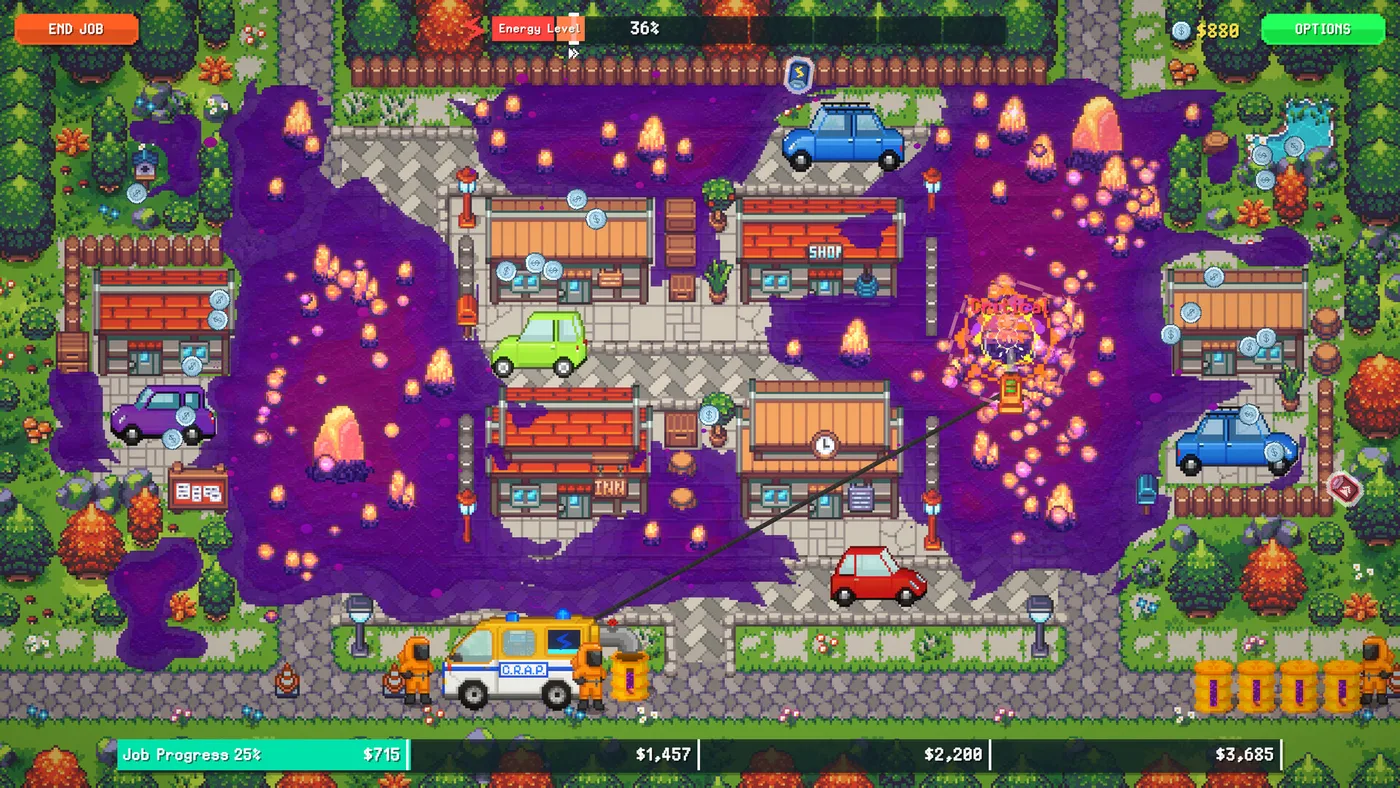 小鎮區域的吸汙作業畫面