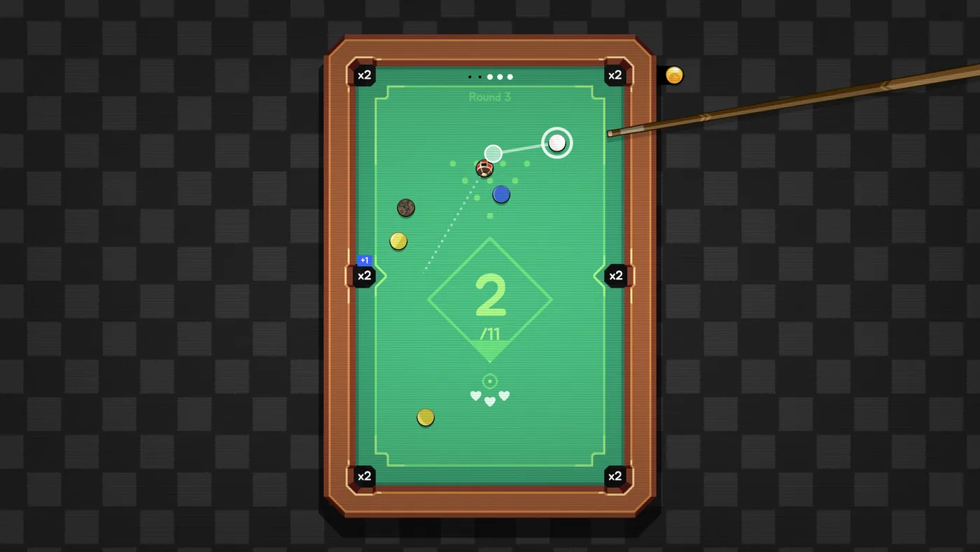 Ultrapool 俯視球桌與瞄準線