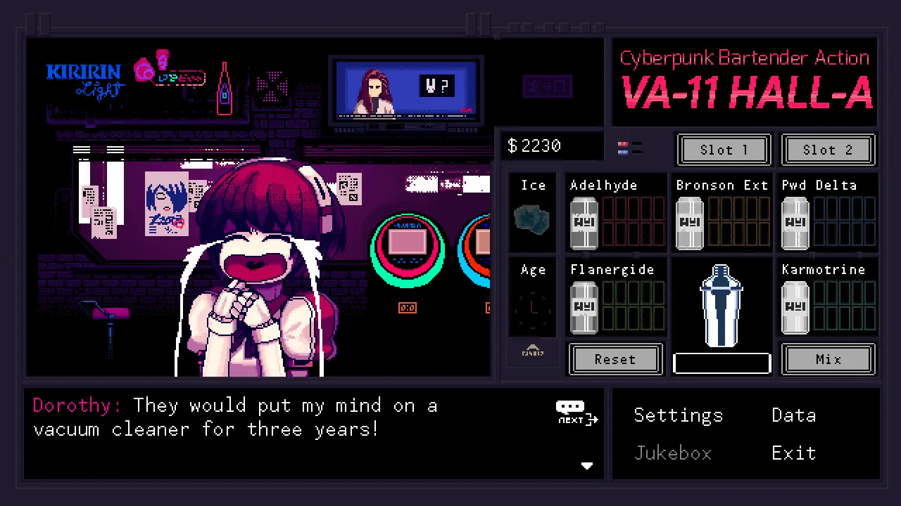 VA-11 Hall-A 賽博調酒吧檯