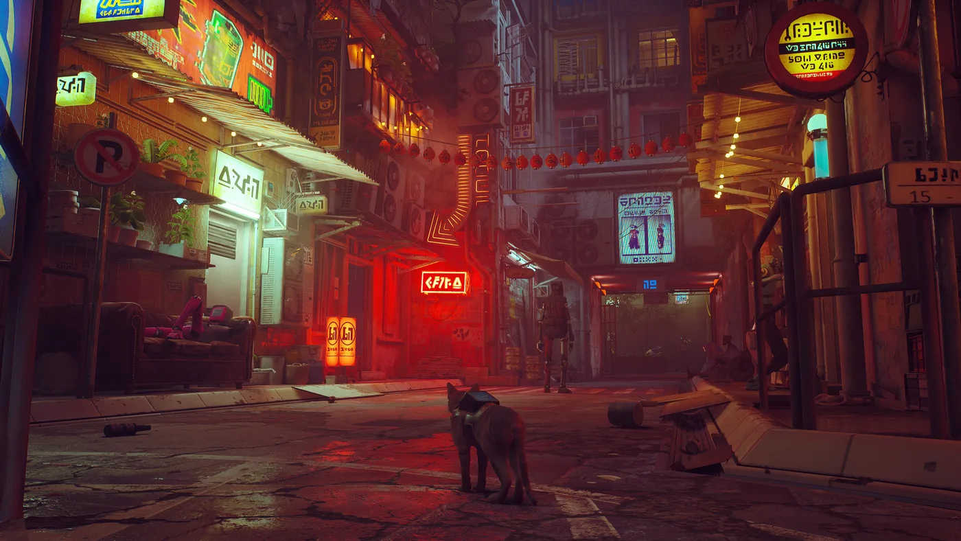 Stray 主視覺 賽博都市流浪貓